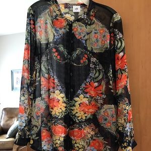 Cabi Floral sheer size S top